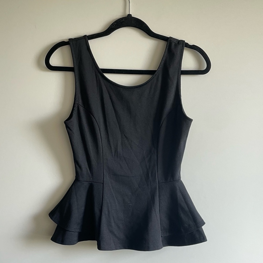 Black Peplum Shirt